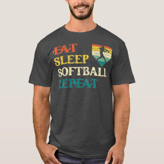 Camiseta Repetição de Softball em Sono para Raparigas Vinta