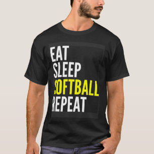 Camiseta Repetição de Softball Player Coma Sleep