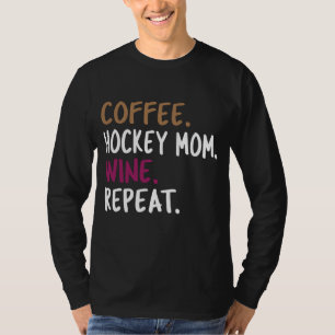 Camiseta Repetição de Vinho da Mãe de Hóquei em Café