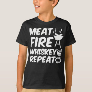 Camiseta Repetição de Whiskey Fogo de Carne CHURRASCO De