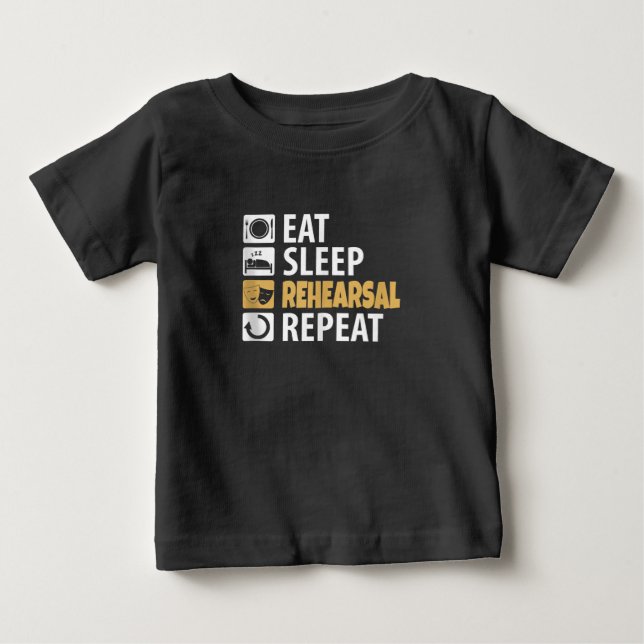 Camiseta Repetição do ensaio de sono - Atuação de aspas de  (Frente)