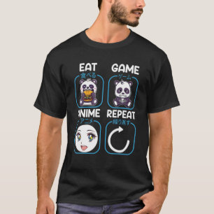 Camiseta Repetição do Jogo de Animação do Sono, Anime Manga