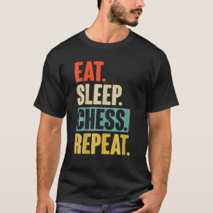 Camiseta Repetição do Xadrez de Sono Retrorando o Xadrez de