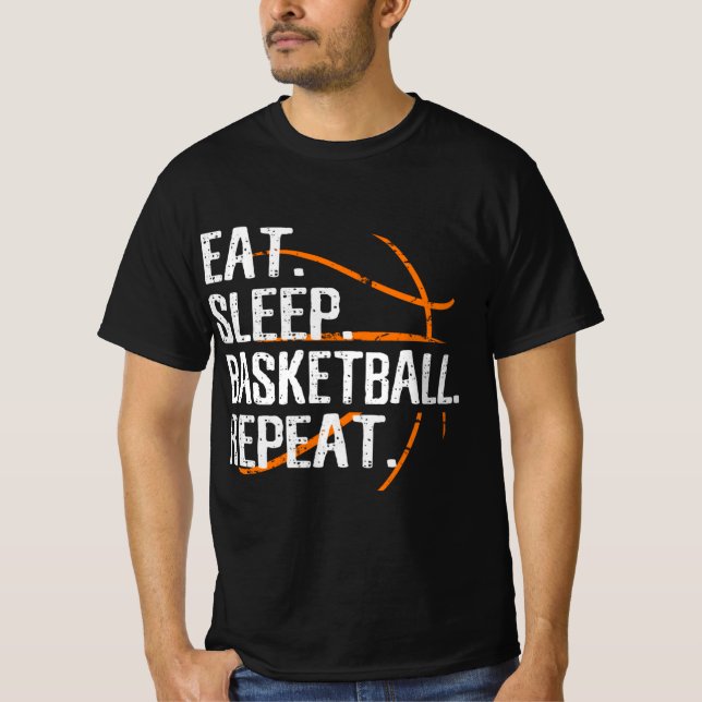 Camiseta Repetição no Basquete De Sono - Presente Para Basq (Frente)