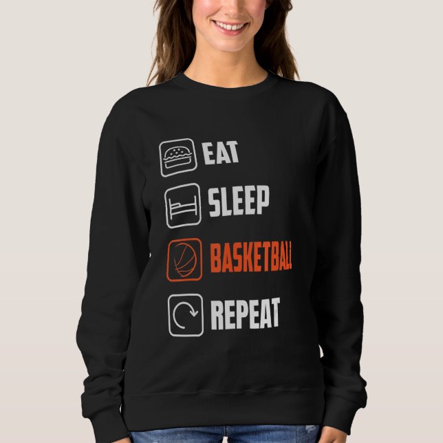Camiseta Repetições de basquete de dormir (Frente)