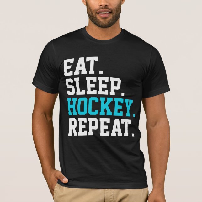Camiseta Repetições de Hockey com Sono - Amantes de Hóquei (Frente)