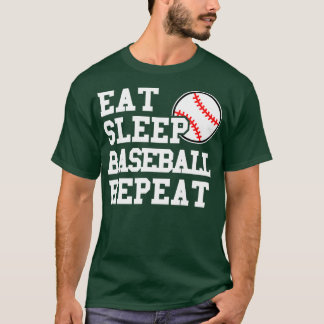 Camiseta Repetir 2 Repetição de Baseball em Sono