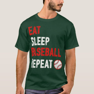 Camiseta Repetir 4 Repetições de Baseball em Sono