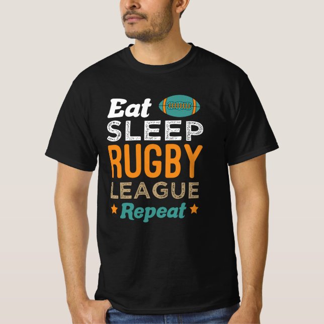 Camiseta Repetir a Liga de Rugby do Sleep - Ideias de prese (Frente)