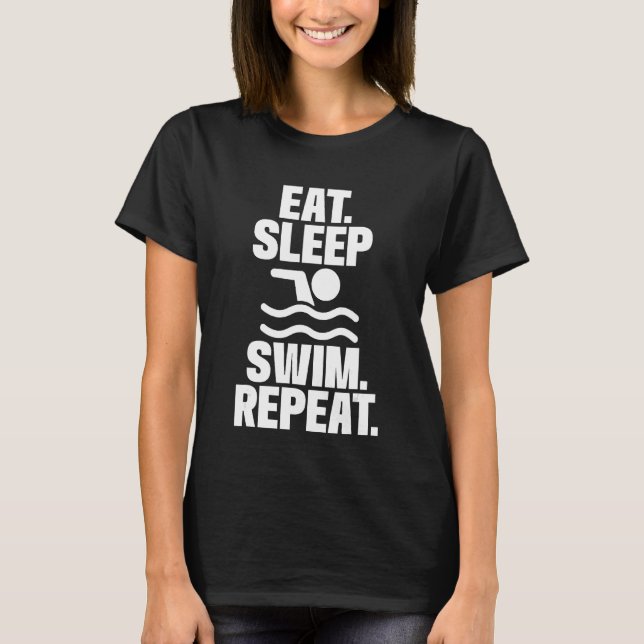 Camiseta Repetir a Natação de repouso (Frente)