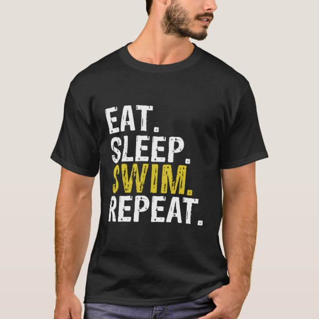 Camiseta Repetir a Natação de repouso (Frente)