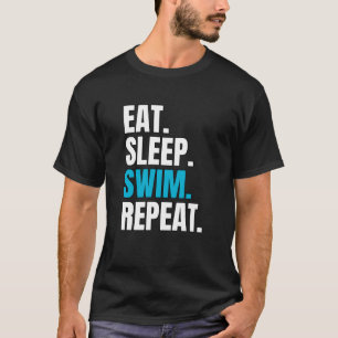 Camiseta Repetir a Natação do sono, Anéis de natação