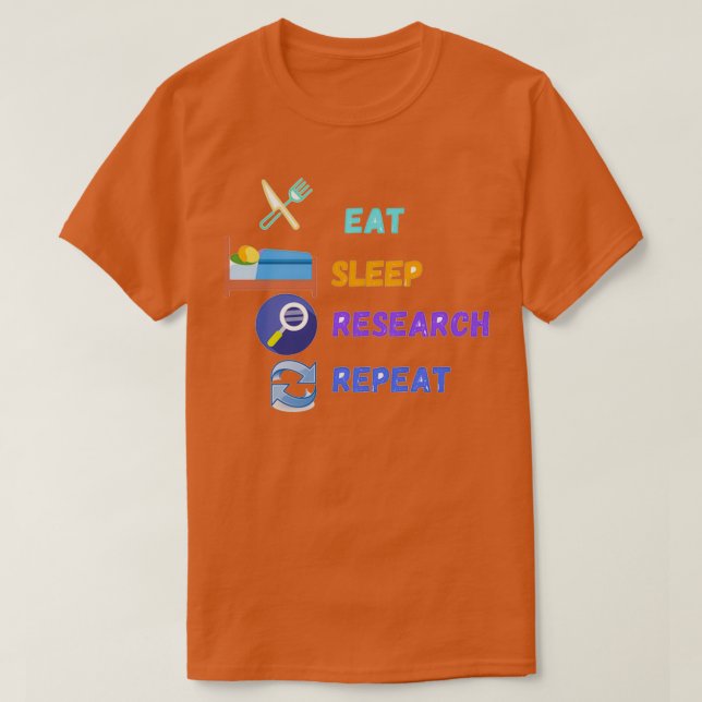 Camiseta Repetir a pesquisa de sono (Frente do Design)