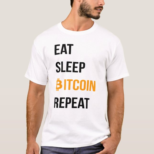 Camiseta Repetir a Repetição de Bitmoeda de Sono (Frente)