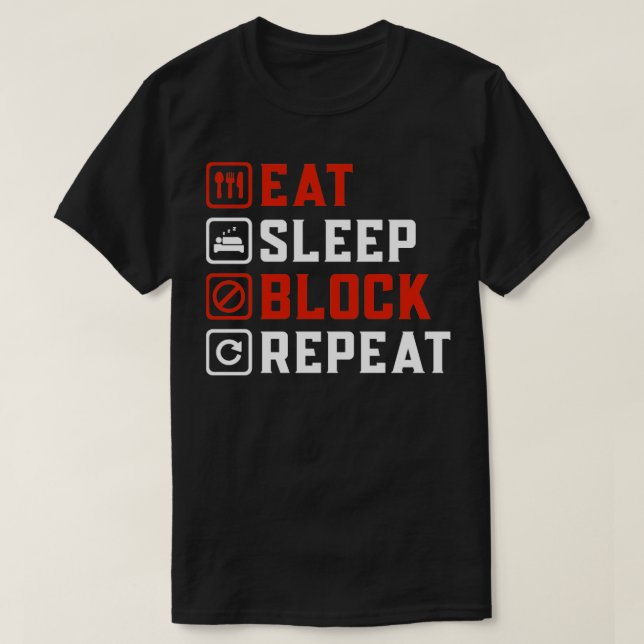 Camiseta repetir bloco de repouso (Frente do Design)