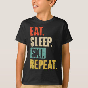 Camiseta Repetir Esqui Do Sono - Esqui Da Vintagem Retro En