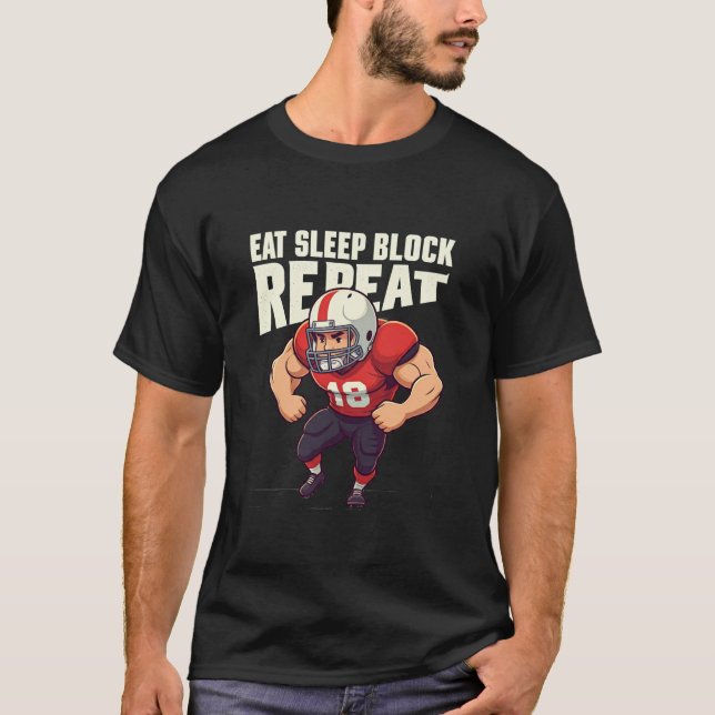 Camiseta repetir futebol no bloco de dormir (Frente)