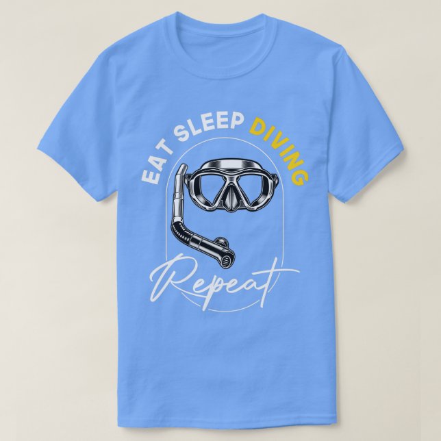 Camiseta repetir mergulho de sono (Frente do Design)