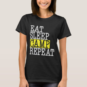 Camiseta Repetir o acampamento de sono - Acampamento Engraç