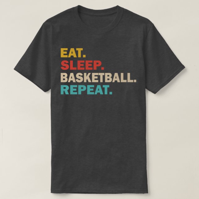 Camiseta Repetir o Basquete de Sono (Frente do Design)