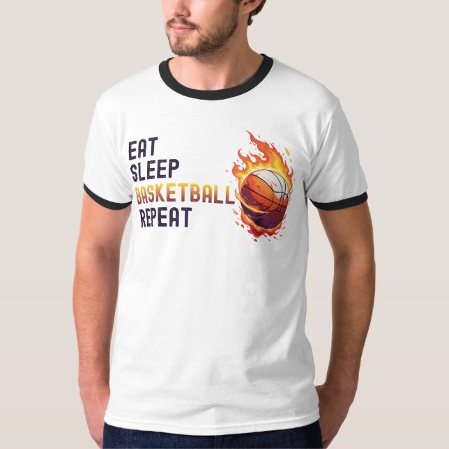Camiseta Repetir o Basquete de Sono (Frente)