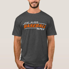 Camiseta Repetir o beisebol do sono
