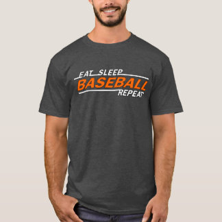 Camiseta Repetir o beisebol do sono