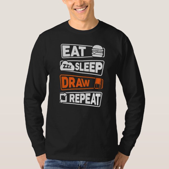 Camiseta Repetir o Desenhar de latência (Frente)