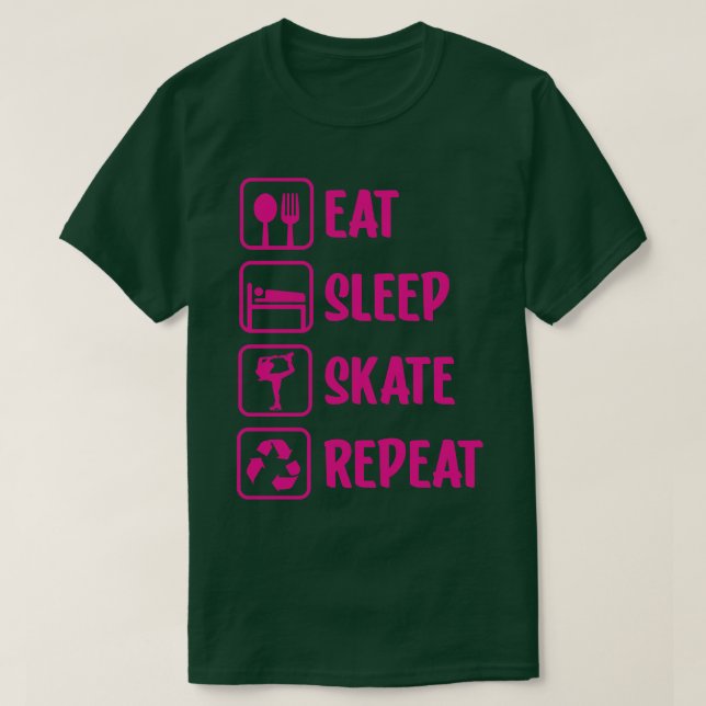 Camiseta Repetir o skate de sono (Frente do Design)