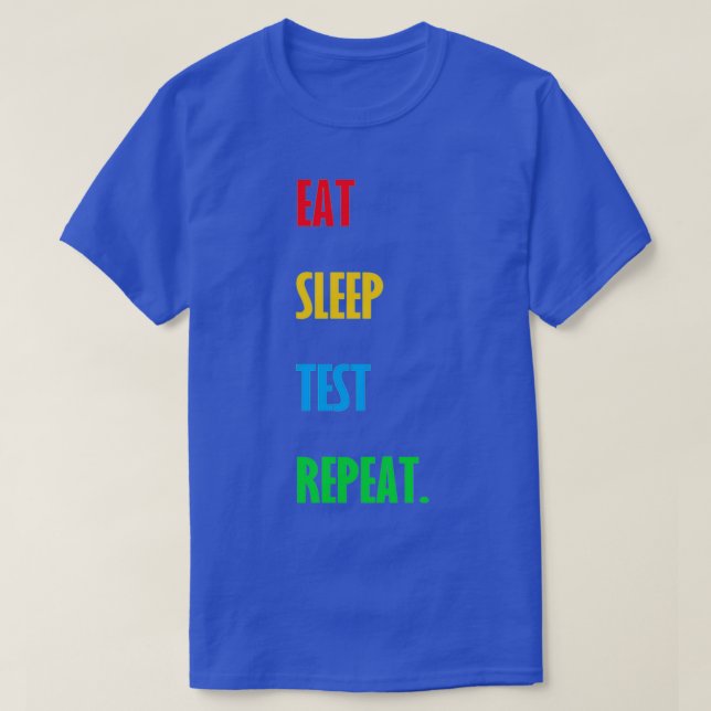 Camiseta Repetir o teste de repouso (Frente do Design)