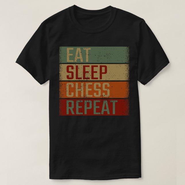 Camiseta Repetir o xadrez de repouso (Frente do Design)