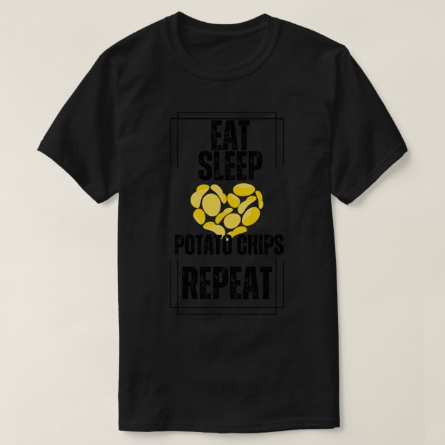 Camiseta Repetir os Chips de Batata do Sono (Frente do Design)