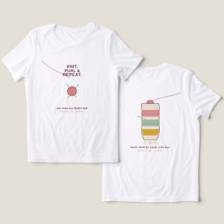 Camiseta Repetir ponto tricô fio conectado desenho frente e