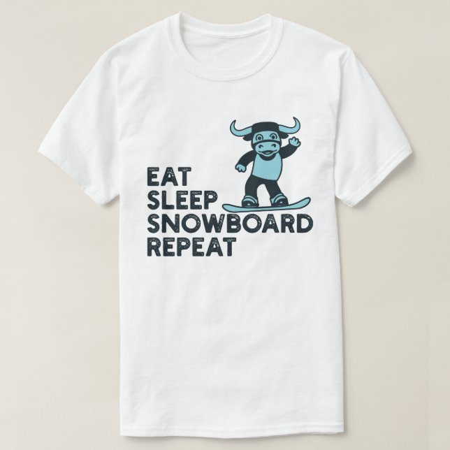Camiseta Repetir quadro de neve para dormir (Frente do Design)