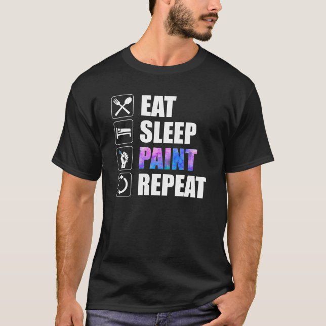 Camiseta Repetir Repetição da Pintura de Suspensão (Frente)