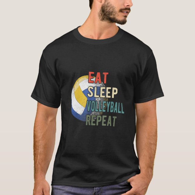 Camiseta Repetir retr de voleibol no sono (Frente)