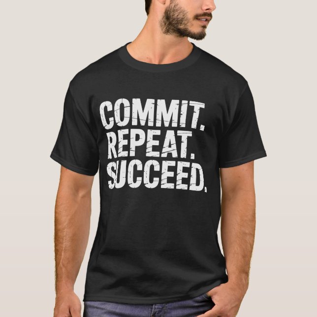 Camiseta Repita com Compromisso e Sucesso - Mentalidade de  (Frente)