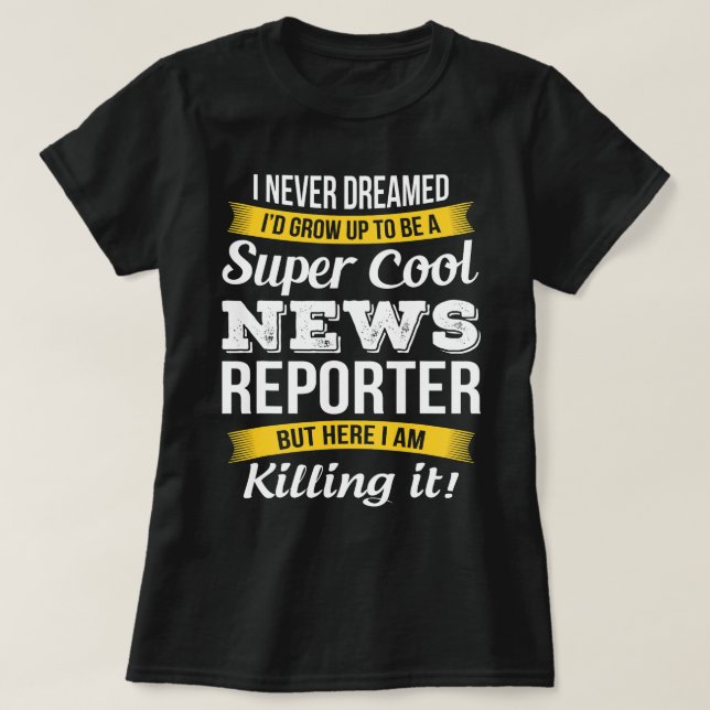 Camiseta Repórter de Notícias (Frente do Design)