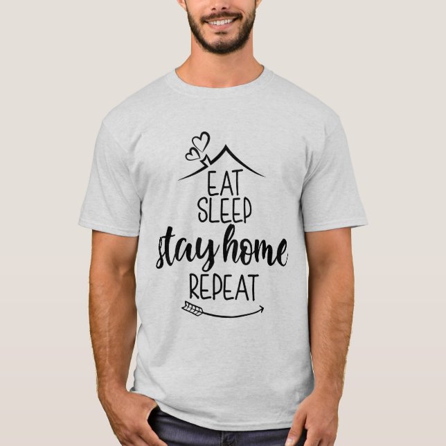 Camiseta Repouse e fique em casa Repita (Frente)