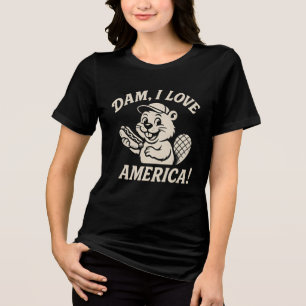 Camiseta Represa Eu Amo América Design Patriótico de Castor