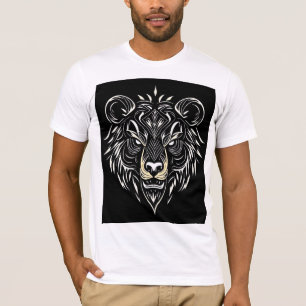 Camiseta Representação artística da cabeça de um leão