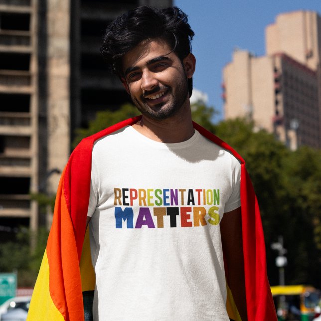 Camiseta Representation Matters Rainbow Diversity Pride (Criador carregado)
