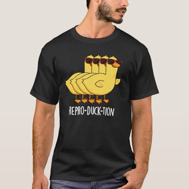 Camiseta Repro-duck Engraçado Pum Animal Pun Dark BG (Frente)