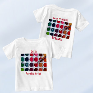 Camiseta Reprodução Colorida da Paleta de Tinta