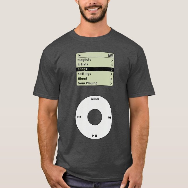 Camiseta Reprodutor de MP3 retrô Pod Musicech amigos disfar (Frente)