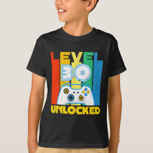 Camiseta Reprodutor de Vídeo de Aniversário Nível 30 Desblo