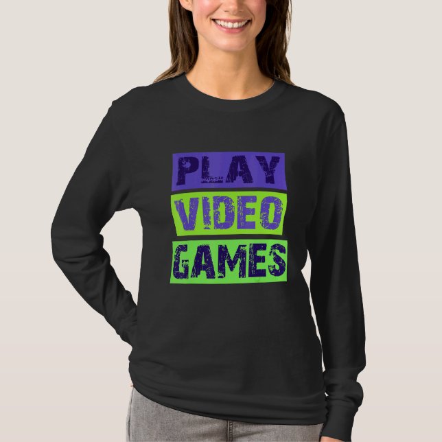 Camiseta Reproduzir Videos games - Jogos Retroativos para J (Frente)