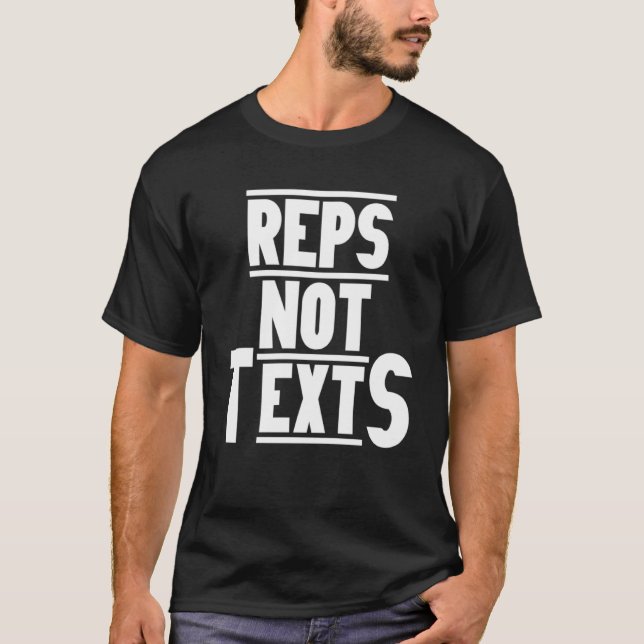 Camiseta REPS NOT TEXTS Gym Malhação Workout Motivação F53 (Frente)