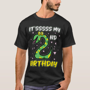 Camiseta Répteis É segundo aniversário Cobra Réptil Gráfico