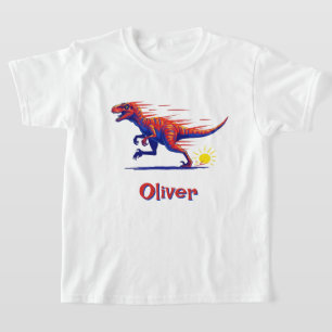 Camiseta Réptil Dinossauro Raptor de Alta Velocidade Retro